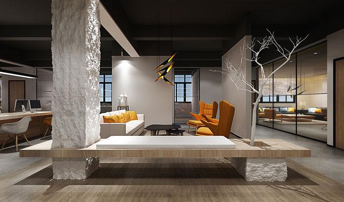 上海工業(yè)風深色系辦公室如何設(shè)計